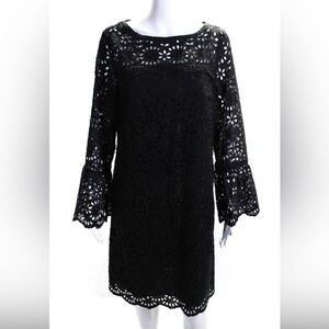 J.Crew Navy Bell-sleeve dress in embroidered eyelet, Size 4 , NWT